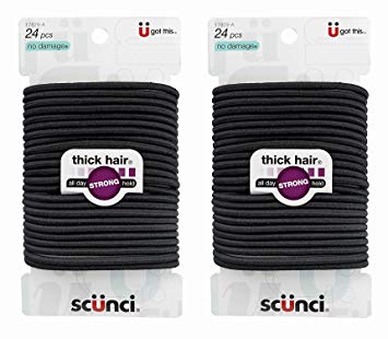 Scunci Logo - Amazon.com : Scunci Thick Hair Black Elastics | All day strong hold ...