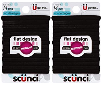 Scunci Logo - Amazon.com : Scunci No Damage Hair Ties, Flat Design - Black (14 ...