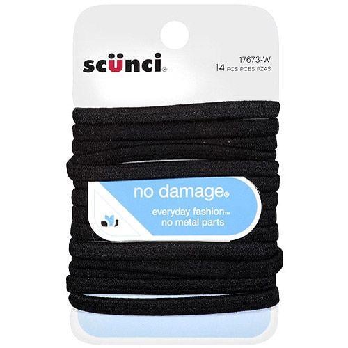 Scunci Logo - Scunci No Damage Hair Ties, Black, 14 count