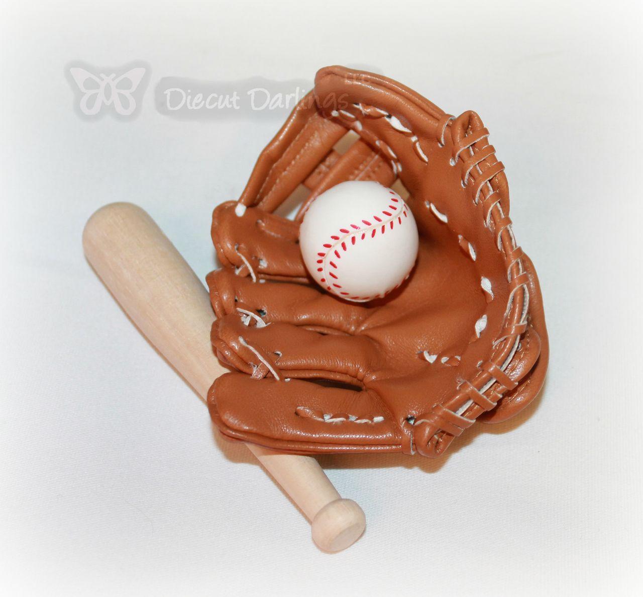 Baseball Glove Bat Logo - Baseball Glove, Bat, and Ball Set ~ Doll Sized - Diecut Darlings Store