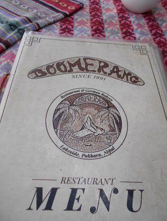 Boomerang German Logo - Restaurangens menylista. - Picture of Boomerang Restaurant & German ...