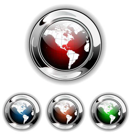 Shiny Globe Logo - Shiny Globe Buttons 1 vectors free download