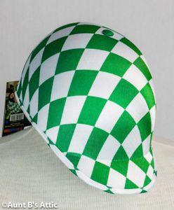 Green and White Diamond Logo - Jockey Helmet Green & White Diamond Pattern Kentucky Derby Costume