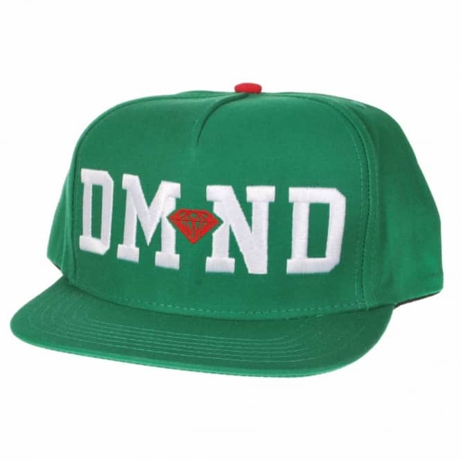 Green and White Diamond Logo - Diamond Supply Co. Diamond DMND Snap Back Cap Kelly Green White Red