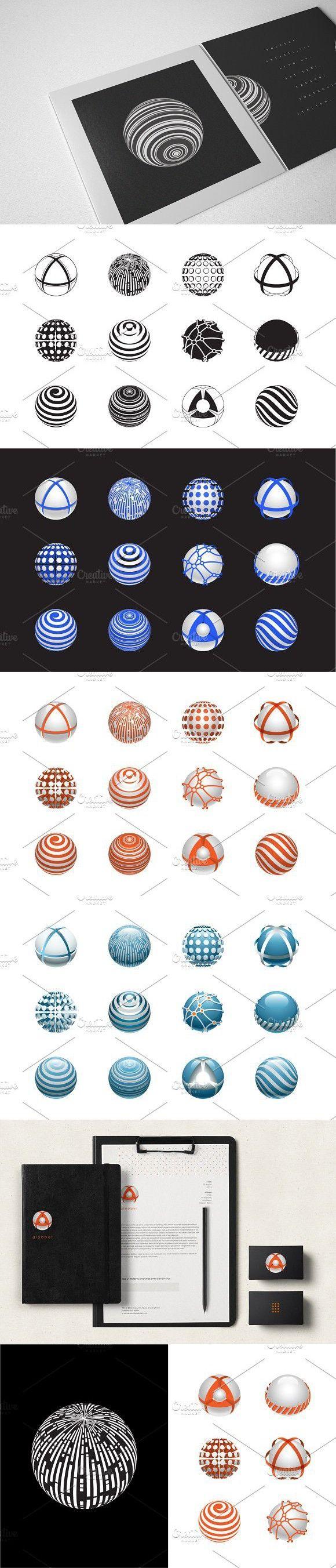 Shiny Globe Logo - Sphere Logo Set 3 | Shiny Design | Pinterest | Logos, Logo design ...