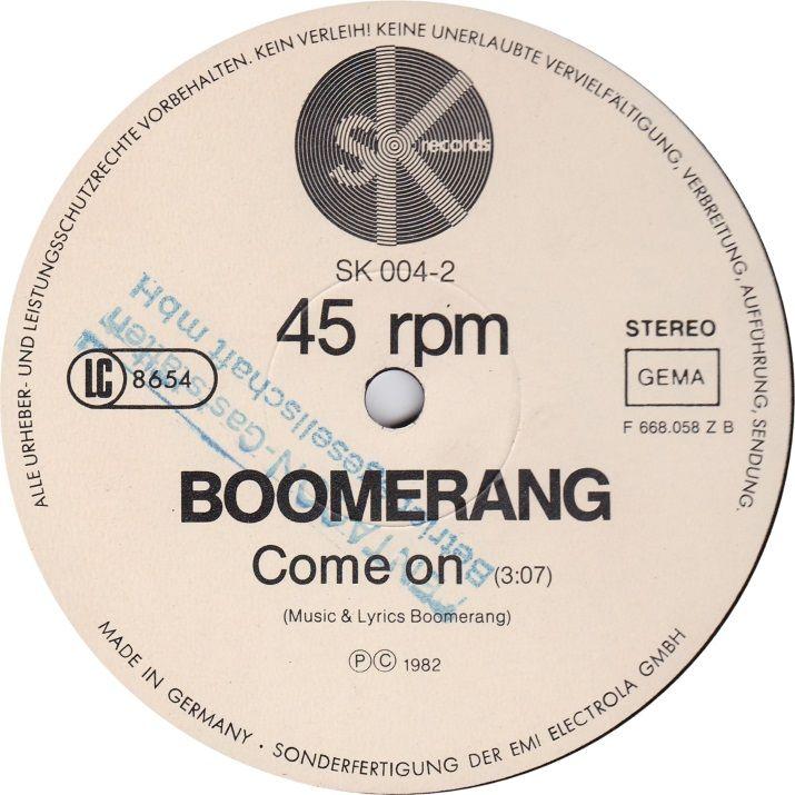 Boomerang German Logo - Singles [Germany] Boys Records