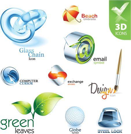 Shiny Globe Logo - Shiny 3D logos and icons design vector Free vector in Encapsulated