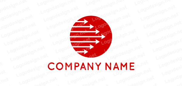 Red Circle Company Logo - arrows forming arrow in red circle. Logo Template by LogoDesign.net
