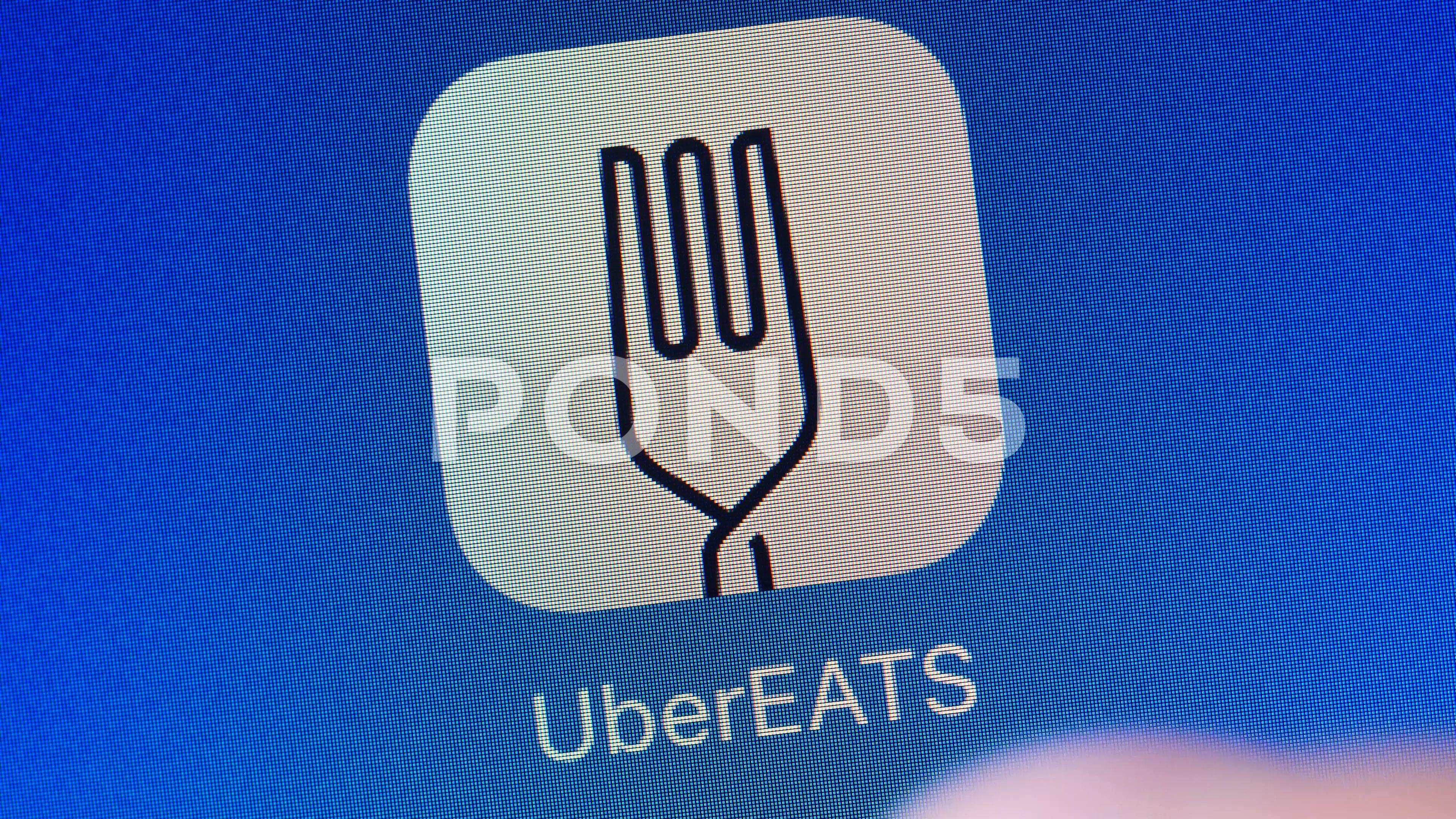 Uber Eats App Logo - Uber Eats App Icon Launching On Smartphone Screen ~ Video #77576385