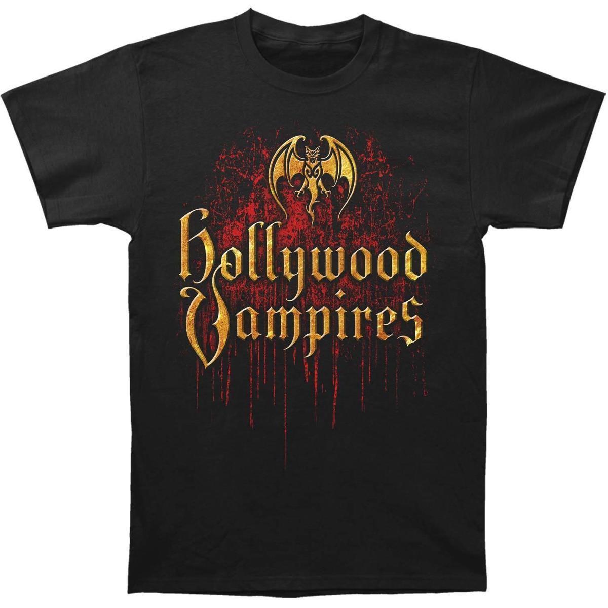 Vampires Men Logo - Hollywood Vampires Men'S Logo Drips Slim Fit T Shirt Black Print ...