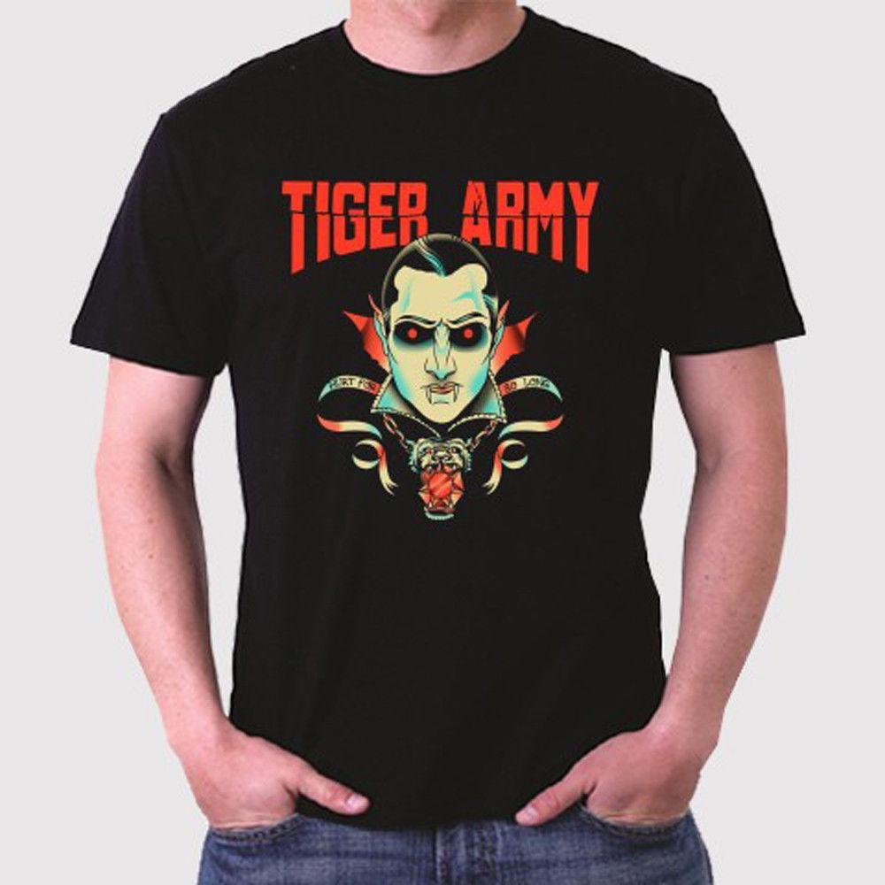 Vampires Men Logo - New Tiger Army Vampire Logo Rock Band Men'S Black T Shirt Size S To