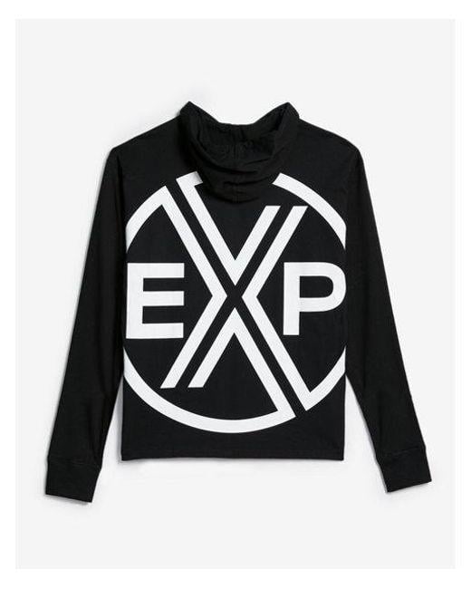 Express Men Logo - Express Heavy Weight Jersey Exp Logo Hoodie in Black for Men
