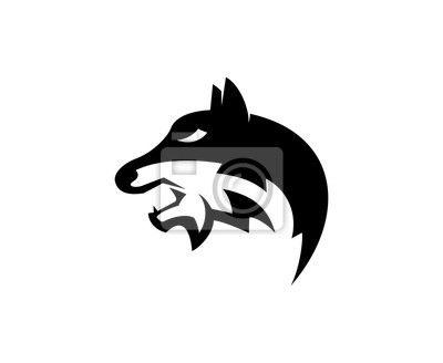 Savage Wolf Logo - Wolf Logo Leinwandbilder • Bilder Savage, Wolf, Emblem