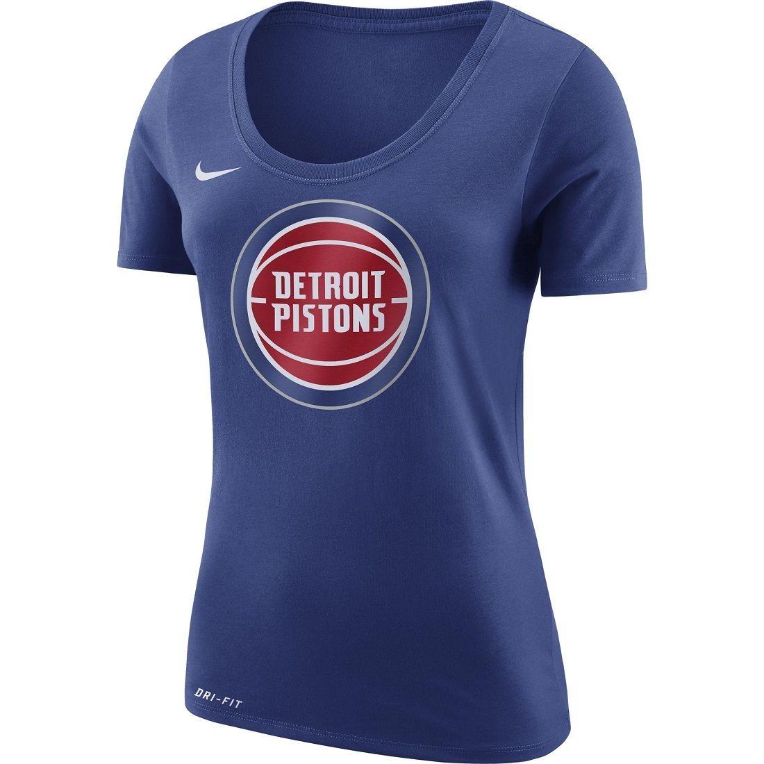 Blue Rush Logo - Detroit Pistons Nike Women's Rush Blue Logo T-Shirt | PistonsLR