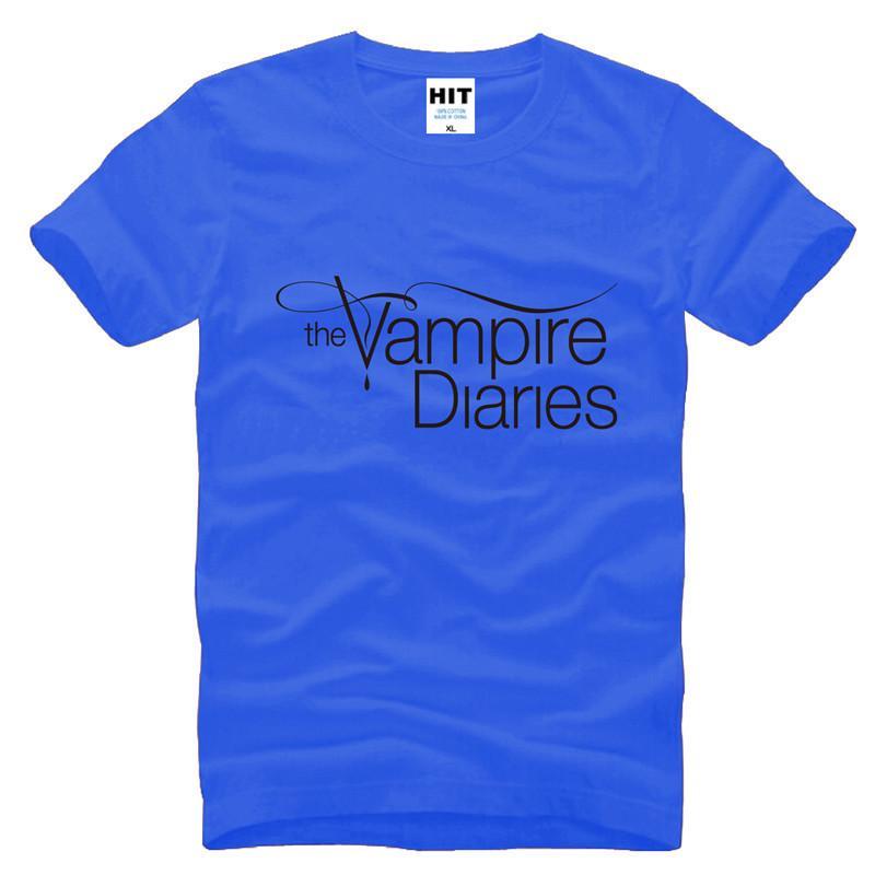Vampires Men Logo - WISHCART The Vampire Diaries Print T Shirt 2016 Fashion Cotton