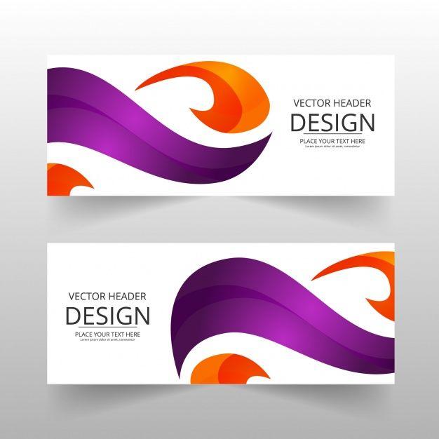Purple and Orange Logo - Orange and purple abstract banner Vector