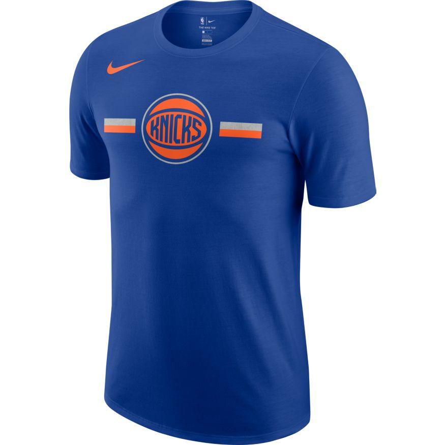 Blue Rush Logo - NEW YORK KNICKS NIKE TEAM LOGO STRIPE DRI FIT RUSH BLUE T-SHIRT ...