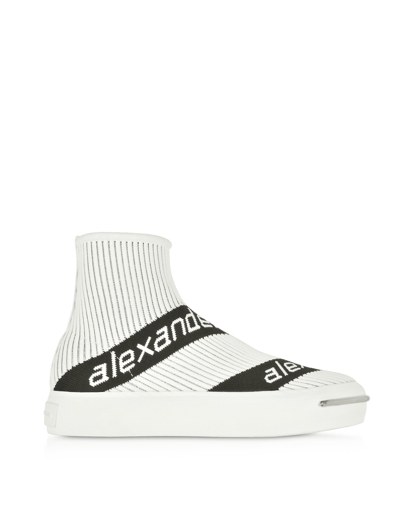 Alexander Wang Logo - Alexander Wang Alexander Wang White Pia Knit Logo Socks Sneakers