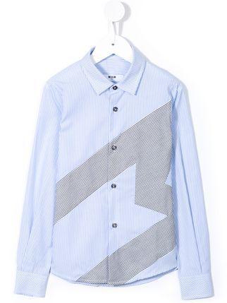 Striped M Logo - Msgm Kids Striped M Logo Shirt - Farfetch