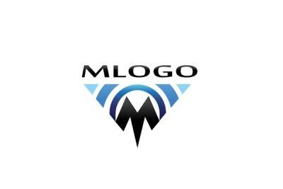 Blue Striped M Logo - M LOGO INITIAL. Logo Design Gallery Inspiration