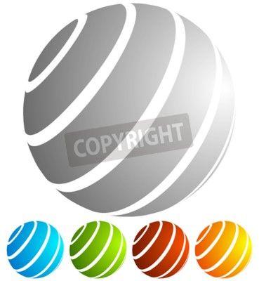 Striped Globe Logo - Airstock.is striped globe in perspective. 5 colors included