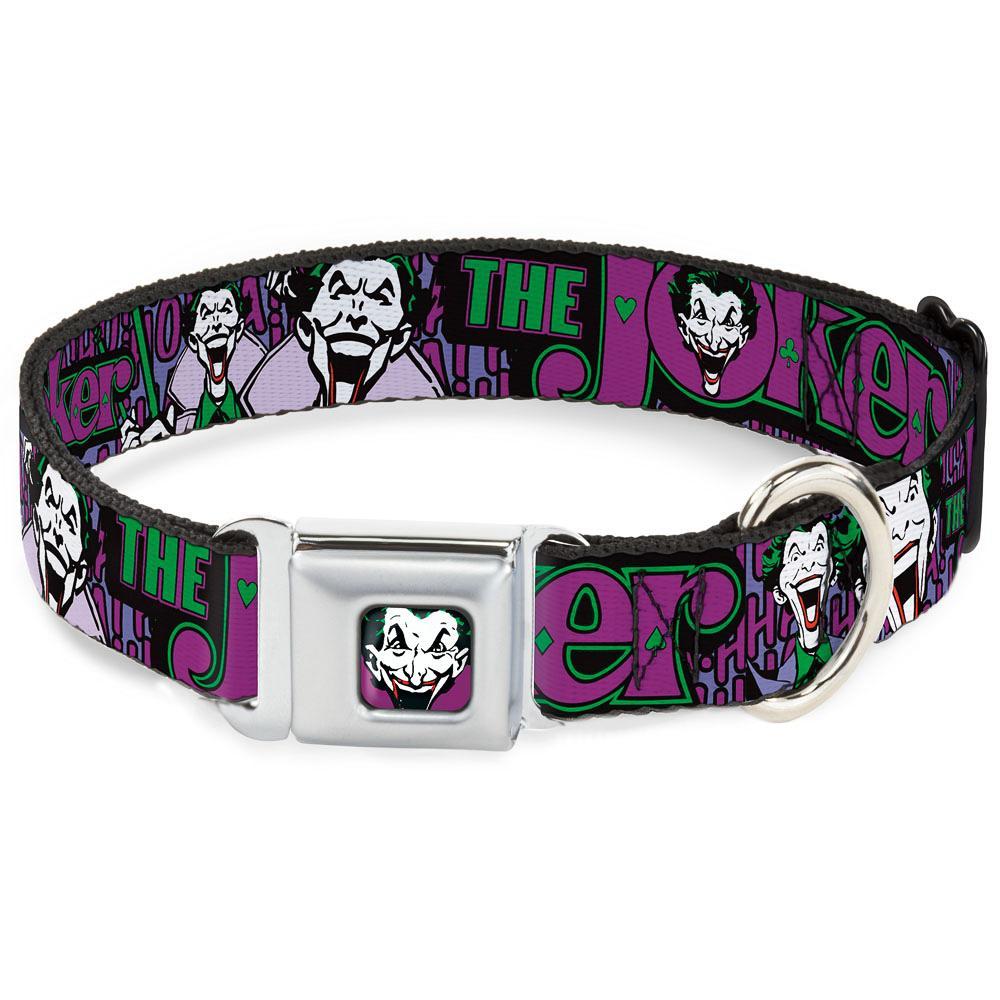 Purple and Green DC Logo - Dog Collar JKA Joker Face Face Logo Spades Black Green