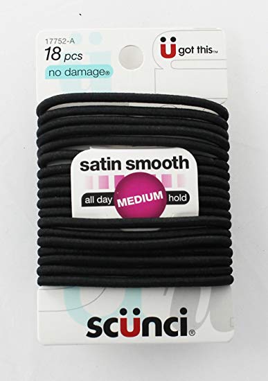 Scunci Logo - Amazon.com : Scunci No Damage satin smooth Medium hold Black Hair ...