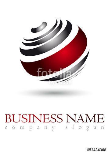 Red Sphere Company Logo - Business logo 3D red sphere design