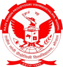 Red MP Arch Logo - Rajiv Gandhi Proudyogiki Vishwavidyalaya