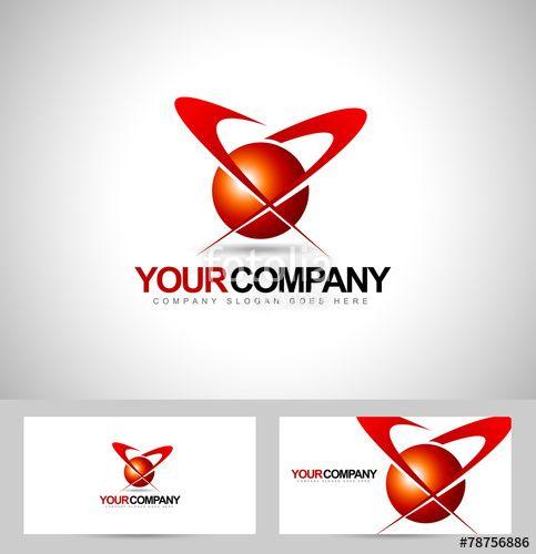 Red Sphere Company Logo - Business Corporate Logo. Creative Vector Icon with red sphere Stock