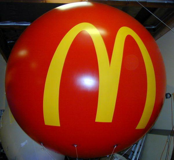 Red Sphere Company Logo - Custom 8' Helium Inflatable Sphere Customized with your company logo