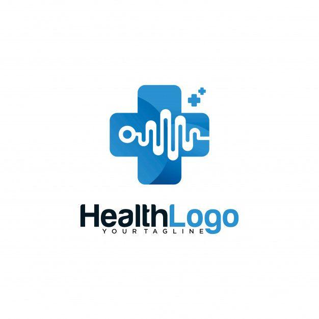 Blue Pulse Logo - Health pulse logo template isolated in blue color Vector. Premium
