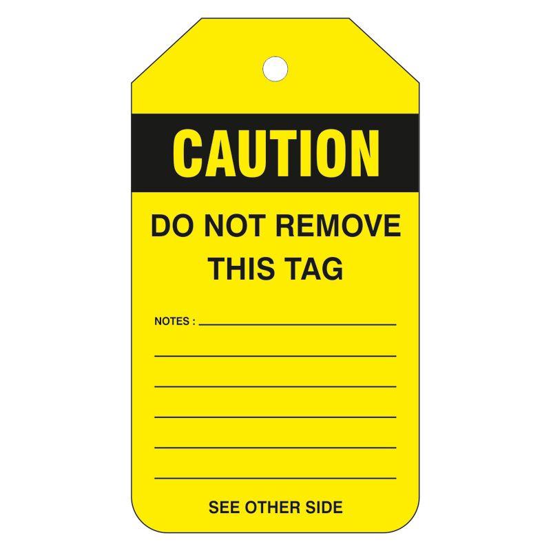 Yellow Tag Logo - Caution - Do Not Operate Tags - Pack of 10 - Yellow
