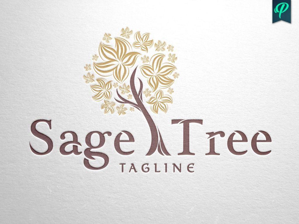 Sage Company Logo - Sage Tree Logo Template. Luxury logo templates. Logo design, Logo