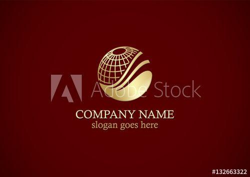 Red Sphere Company Logo - globe sphere technology gold logo this stock vector