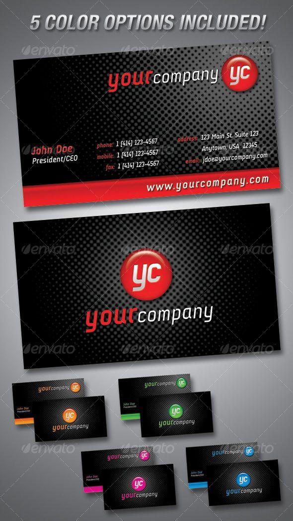 Red Sphere Company Logo - Sphere Business Cards 5 COLOR OPTIONS. Business Cards, Business