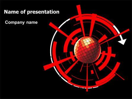 Red Sphere Company Logo - Red Sphere On A Black Background PowerPoint Template, Background