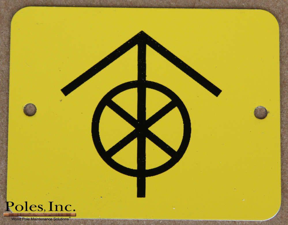 Yellow Tag Logo - Danger DNC WITH CIRCLE ALUMINUM Yellow Tag W Black Arrow And X