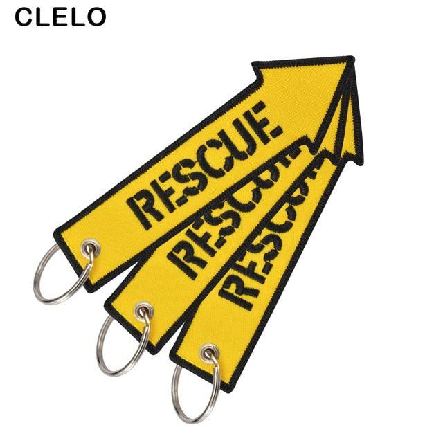 Yellow Tag Logo - CLELO luggage tag Embroidery bag tag Rescue Yellow Arrow Shaped