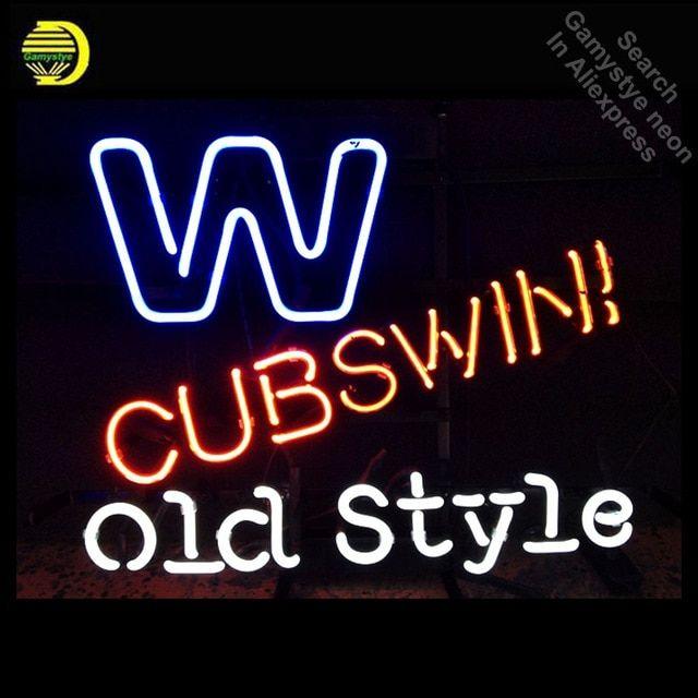 Cubs Old Logo - Neon Sign for ML Chicago Cubs Old Style Logo Neon Bulb sign