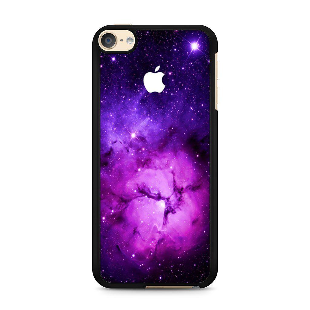 Apple Galaxy Logo - Purple Galaxy Nebula with apple logo iPod Touch 6 case
