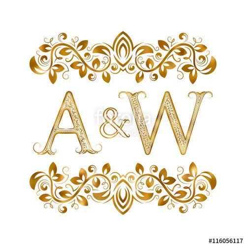 A&W Logo - A&W vintage initials logo symbol. Letters A, W, ampersand surrounded ...