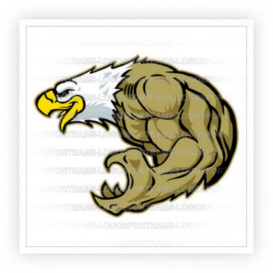 Cool Eagle Logo - Mascot Logo Part of a Cool Eagle With Muscles In Color