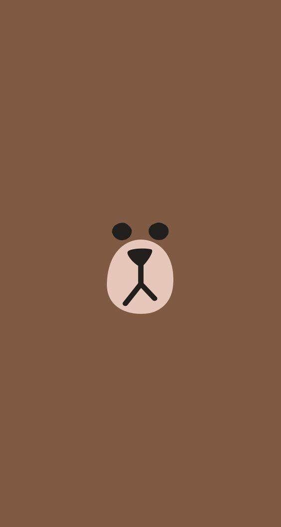 Brown Line Logo - Cute brown line bear phone wallpaper. Phone wallpaper. iPhone