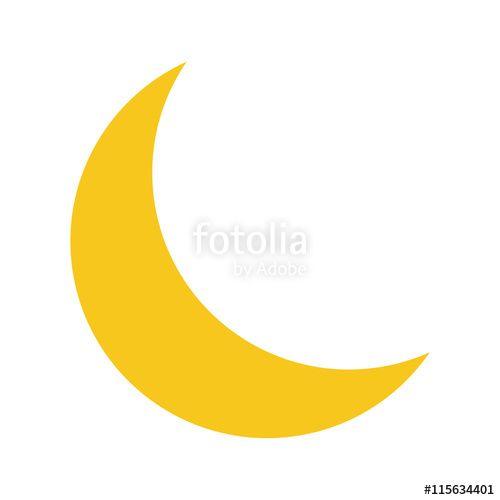Yellow Moon Logo - Yellow Moon icon isolated on background. Modern flat pictogram