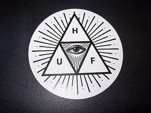HUF Logo - HUF WORLDWIDE Skate Sticker PYRAMID EYE Logo 3.5