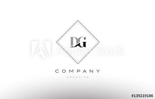 Vintage DG Logo - dg d g retro vintage black white alphabet letter logo this