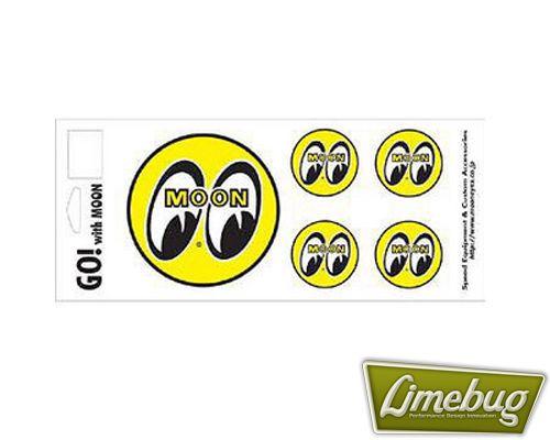 Yellow Moon Logo - Mooneyes Assorted Mix Yellow Moon 1 Large 4 Small Sticker Stickers ...