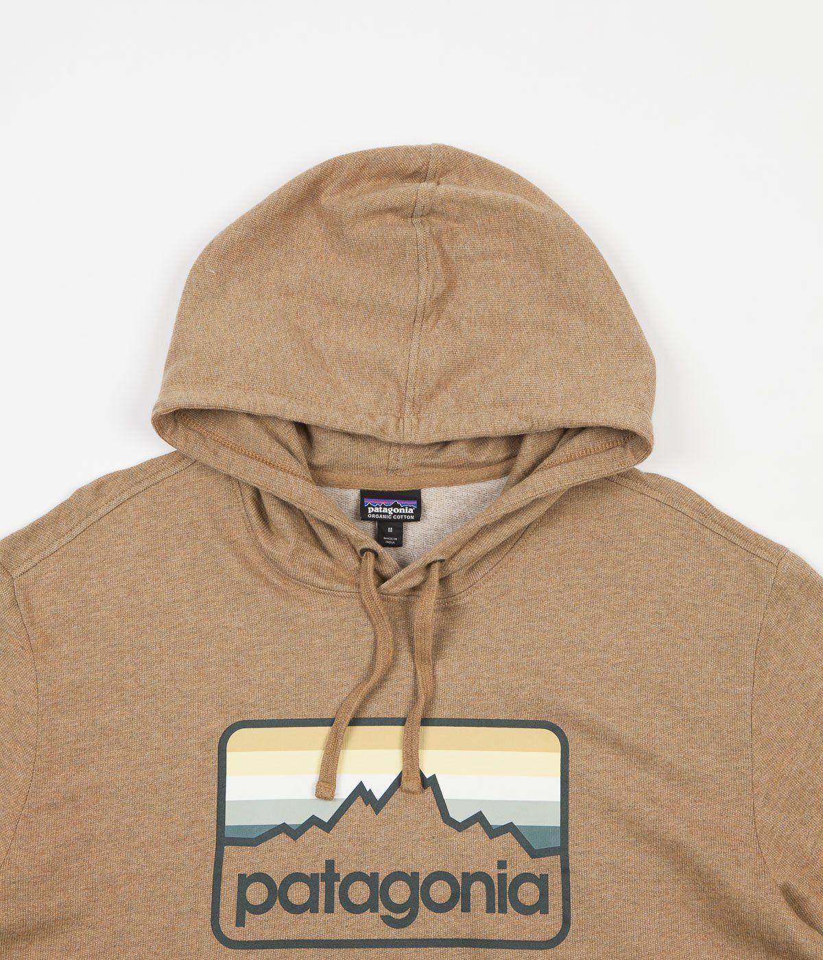 Brown Line Logo - Patagonia Line Logo Badge Lightweight Hoodie - Coriander | Flatspot