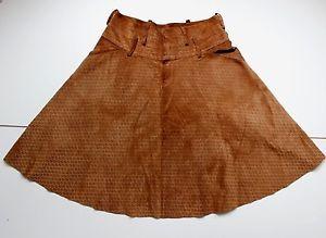 Brown Line Logo - Fendi Suede Leather Brown Logo Print A line Skirt, IT 42 uk 10